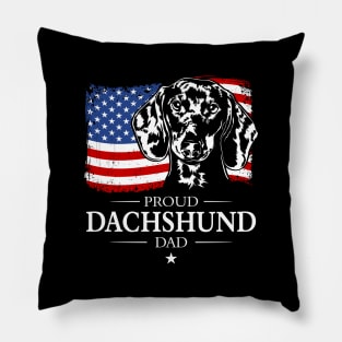 Proud Dachshund Dad American Flag patriotic dog Pillow