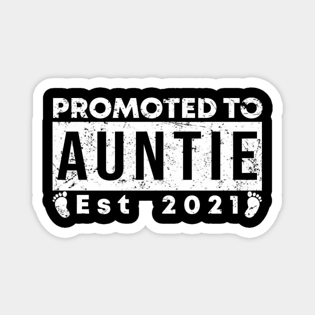 Vintage Promoted to Auntie 2021 new Aunt gift Auntie Magnet by Abko90