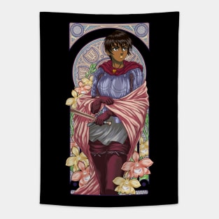 Art Nouveau of a Beautiful Warrior (Alternate) Tapestry