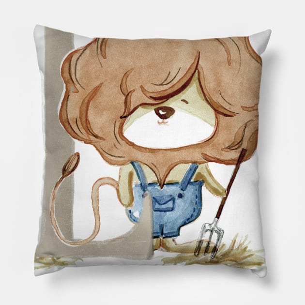 L for Lion Pillow by Big Bear and Bird