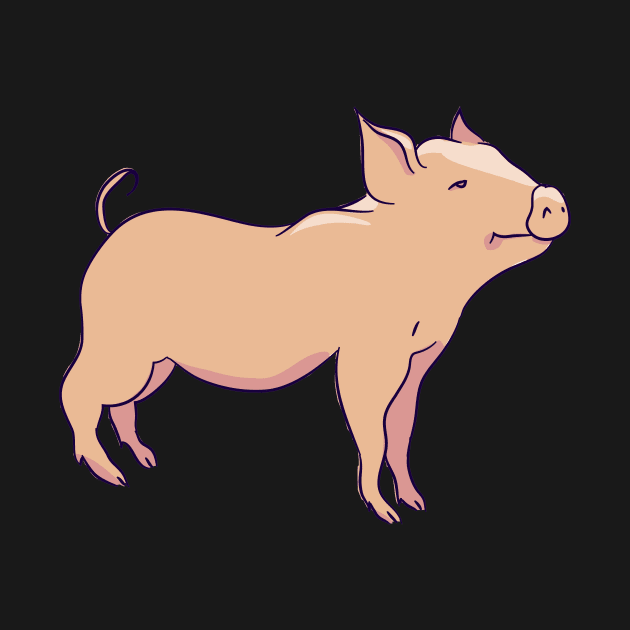 Pig stands smiling. She is the symbol of 2019 by Prizgena
