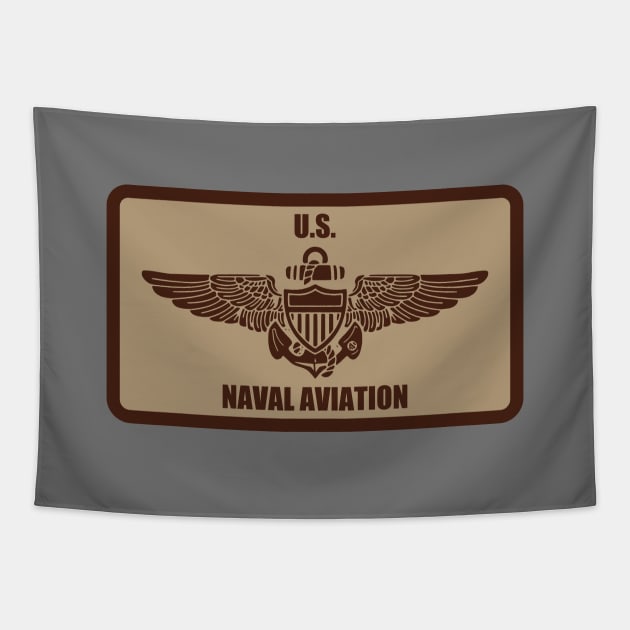 U.S. Naval Aviation Wings Patch (desert subdued) Tapestry by TCP