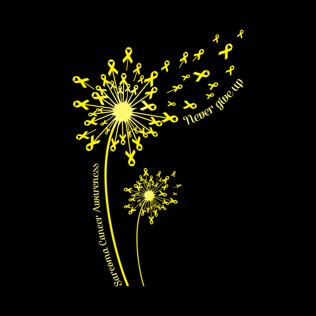 Dandelion Sarcoma Cancer Awareness Never Give Up T-shirt by Elliottda