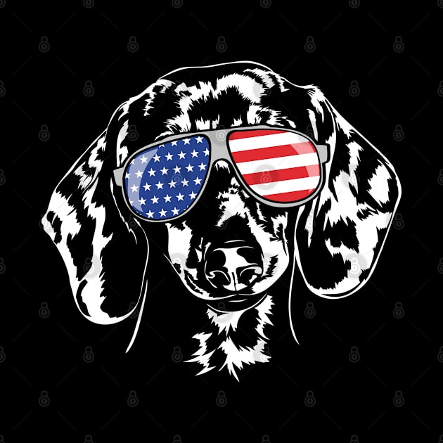 Funny Proud Dachshund American Flag sunglasses gift dog by wilsigns