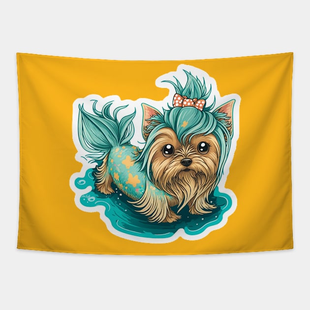 Yorkie Mermy Tapestry by HiLife