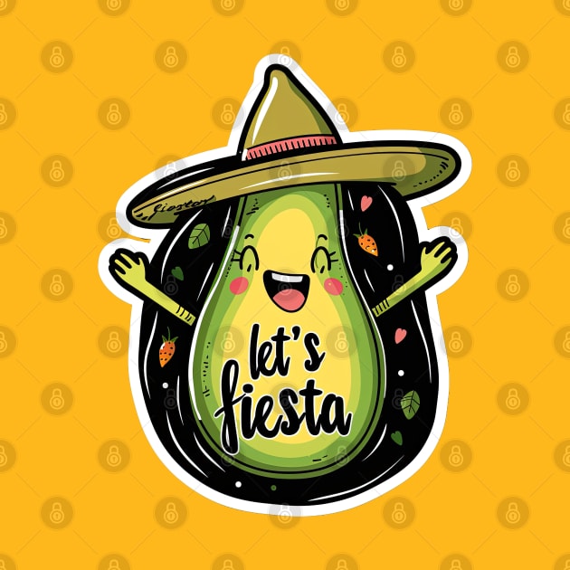 Let's fiesta cute avocado sumbrero by emhaz