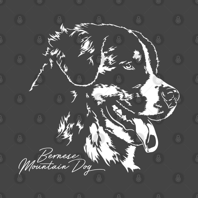Bernese Mountain Dog lover dog portrait by wilsigns