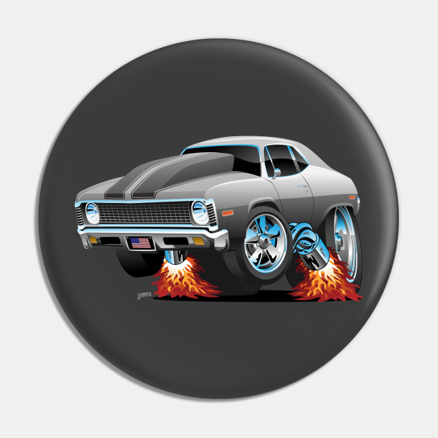 Classic American Muscle Car Hot Rod Cartoon Muscle Car Pin
