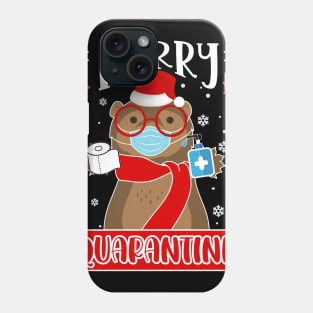 Merry Quarantine Christmas 2020 Otter with Mask Phone Case