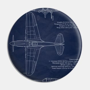 P40 WarHawk Blueprint Pin