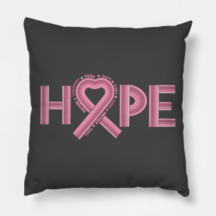 Hope Cancer Pink Ribbon Pillow