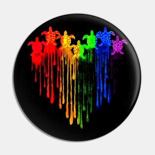 Turtle LGBT Heart Pin