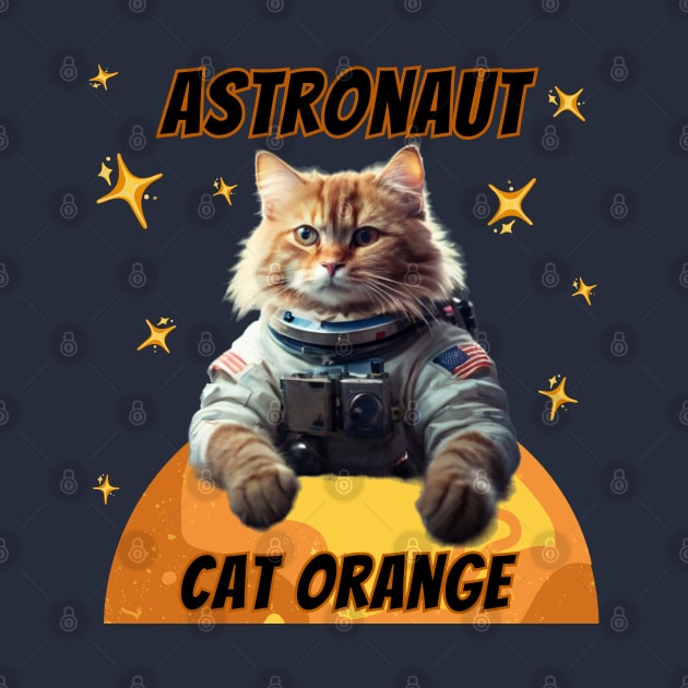 Astronaut Cat Orange by Butterfly Dira