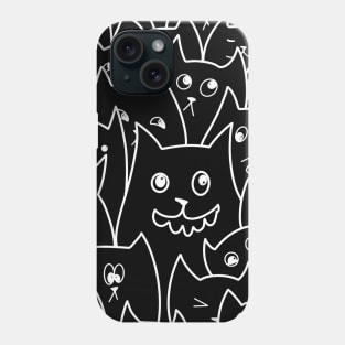 Cartoon Qute Cat Doodle / Cats illustration / Cat line art Phone Case