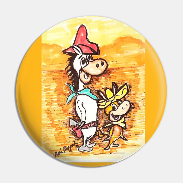 Quick Draw McGraw and Baba Looey Pin by TheArtQueenOfMichigan 