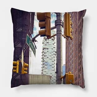 Street Signs Traffic Lights Manhattan NYC Pillow