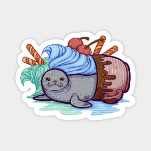 Sundae Seal Illustration Magnet