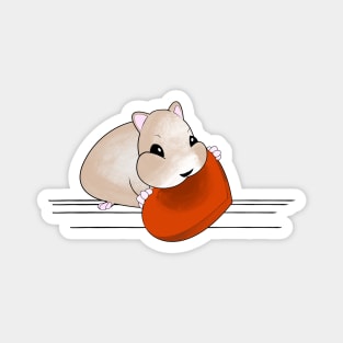 Determined hamster eating a carrot Magnet