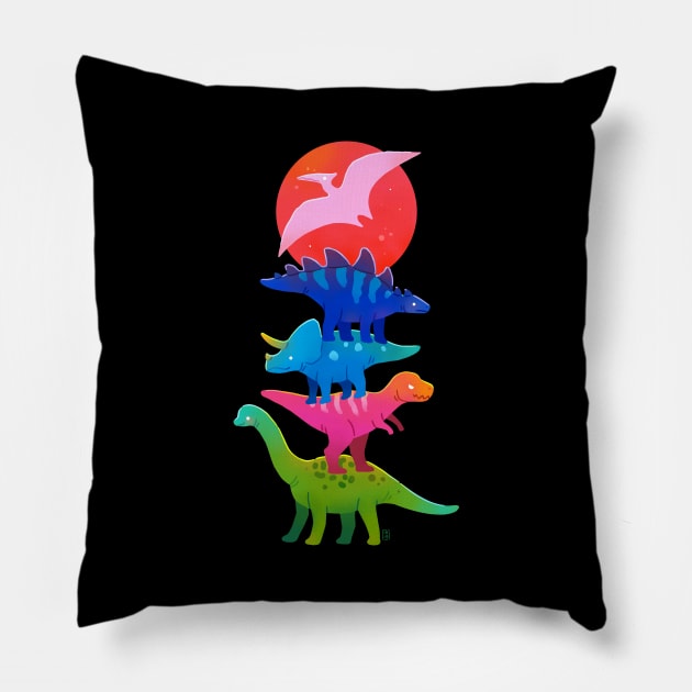 Colourful Dinosaurs Pillow by Freeminds