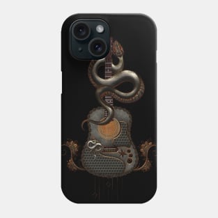 Awesome steampunk guitar with snake Phone Case