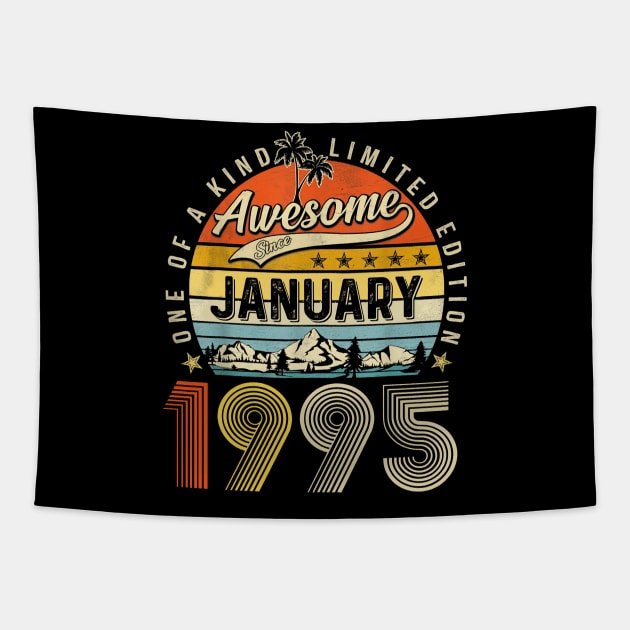 Awesome Since January 1995 Vintage 28th Birthday Tapestry by nakaahikithuy
