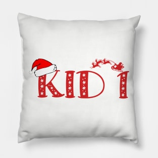 Christmas Family Name "Kid 1" Photo Design Shirt Pillow