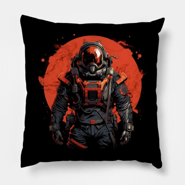 Mars Marine - Red Planet - Sci-fi Pillow by Fenay-Designs