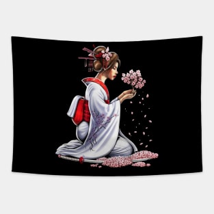 Japanese Samurai Girl Tapestry