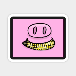 Pig Mouth With Corn Face Mask Magnet