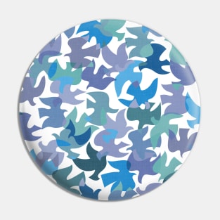 Modern Birds / Vintage Cut Outs in Lavender, Blue, Lilac, and Mint Green Shades Pin