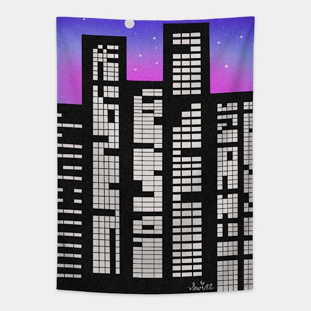 City scape Tapestry by vswizzart