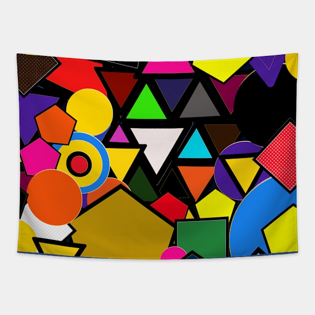 Geometric Shapes in Colors Tapestry by sell stuff cheap