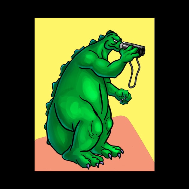 Animated Godzilla With Binoculars by jhunt5440