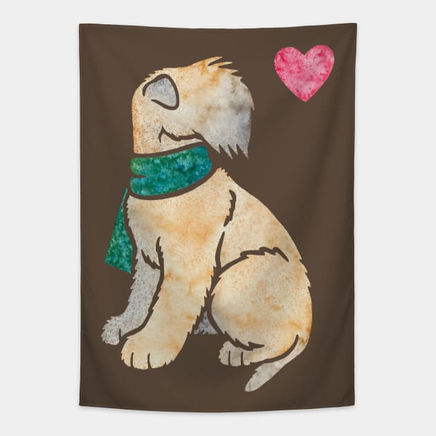 Watercolour Soft Coated Wheaten Terrier dog Tapestry by animalartbyjess