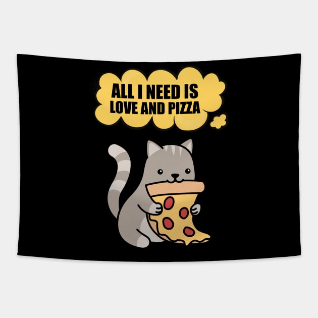 All I Need Is Love And Pizza Tapestry by ZenCloak