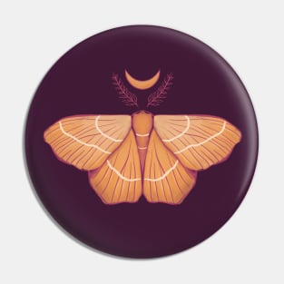 Moth And Moon Purple Witch Magical Insect Pin