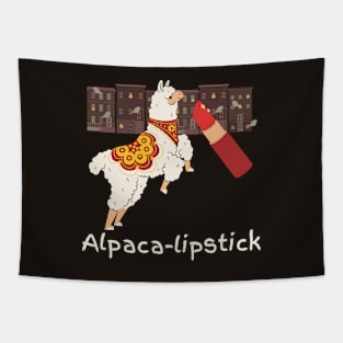 Alpaca Lipstick (with text) Tapestry