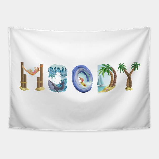 Moody Personalized Beach Art Tapestry by Reading With Kids