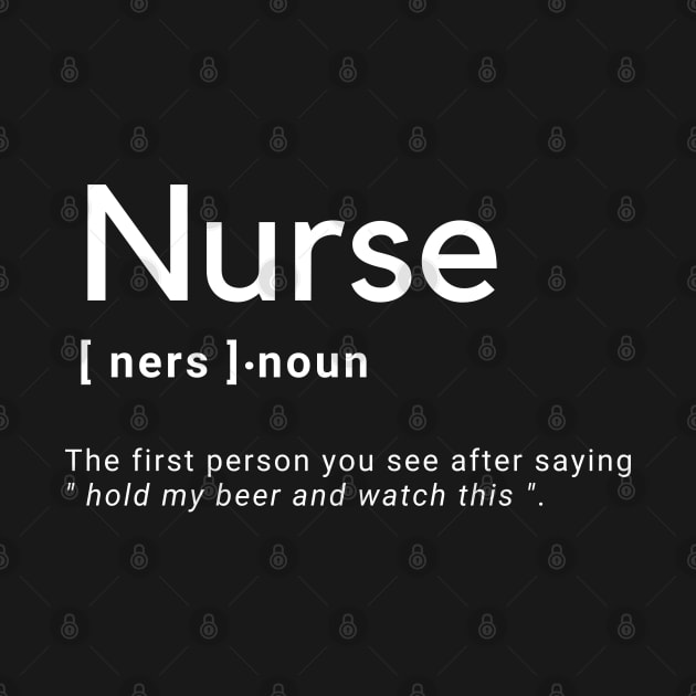 Nurse Definition Funny Nurse Drinking Joke by PsychoDynamics