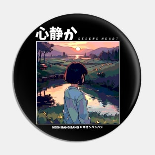 Lofi Landscape Anime Aesthetic Pin