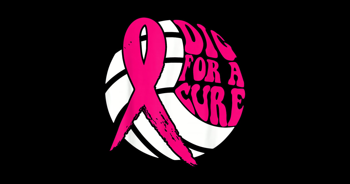 Dig For Cure Ribbon Volleyball Breast Cancer Awareness Pink - Breast ...