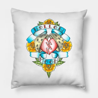 hollow moon tattoo artwork Pillow