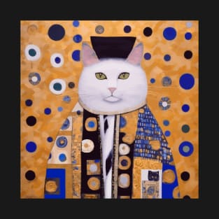 Klimt Cat with Green Eyes As Chinese Emperor T-Shirt