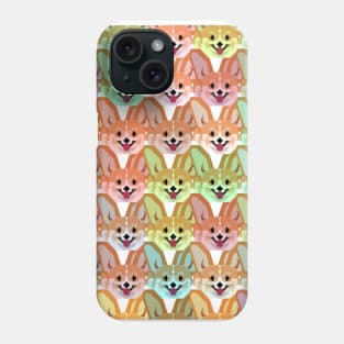 Multicolor Cardigan Corgi Face Pattern - version two Phone Case