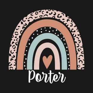 Porter Rainbow Leopard Funny Porter Appreciation T-Shirt