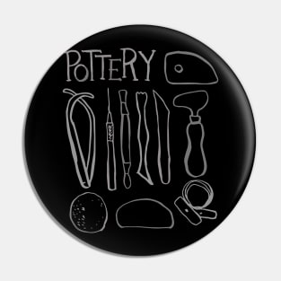 Pottery Tools Tshirt - Ceramic Studio Shirt Pin