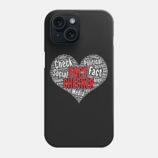 Fact-Checker Heart Shape Word Cloud Design graphic Phone Case