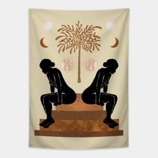 Astro Celestial Feminine modern Prints Tapestry