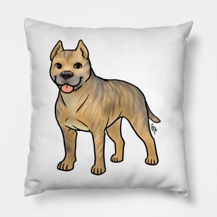 Dog - American Staffordshire Terrier - Cropped Fawn Brindle Pillow