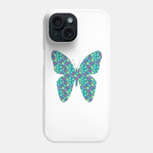 Dark Green Tropical Botanical Butterfly Pattern Phone Case